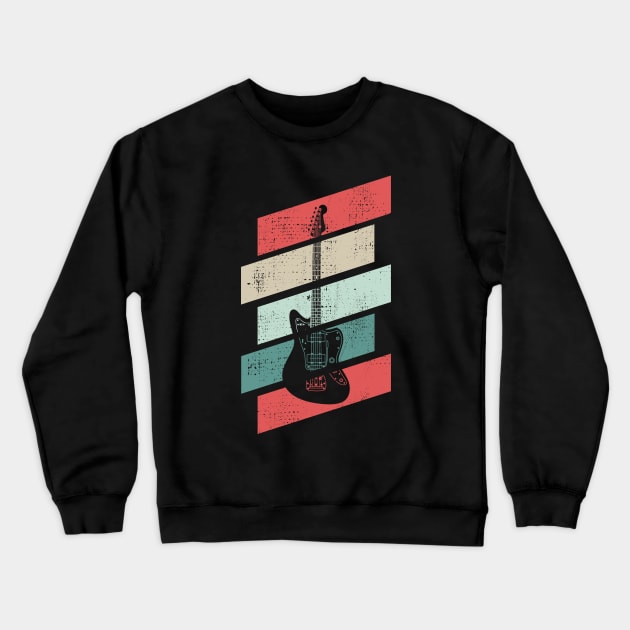 Retro Vintage Offset Style Electric Guitar Crewneck Sweatshirt by nightsworthy